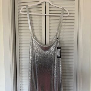 Nasty Gal Silver Mini Dress